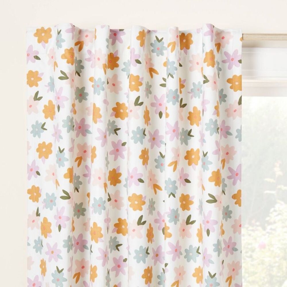42"W x 84"L All Over Kids' Blackout Window Curtain Panel Floral Print -